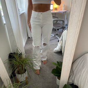 SOLD: Zara Ripped While Denim Jeans